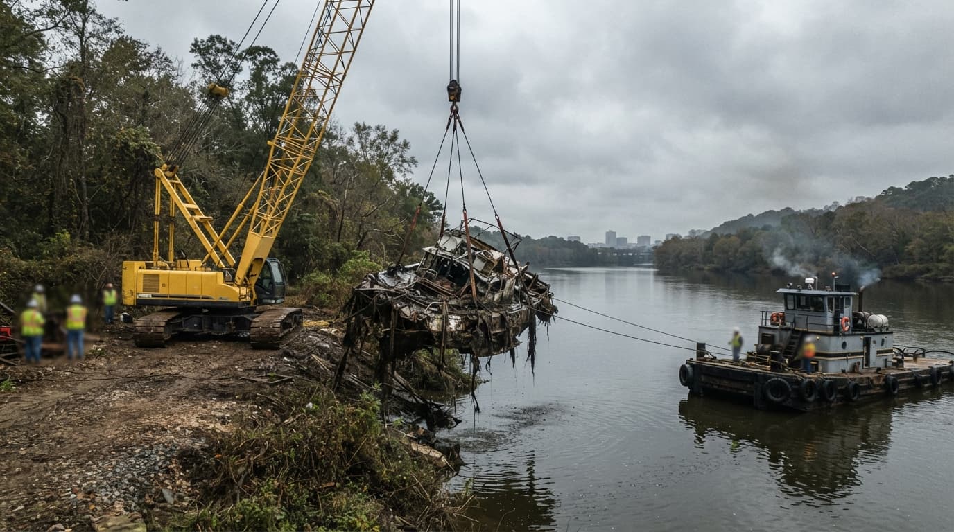 Sunken boat salvage and wreckage removal claim process in Columbia South Carolina